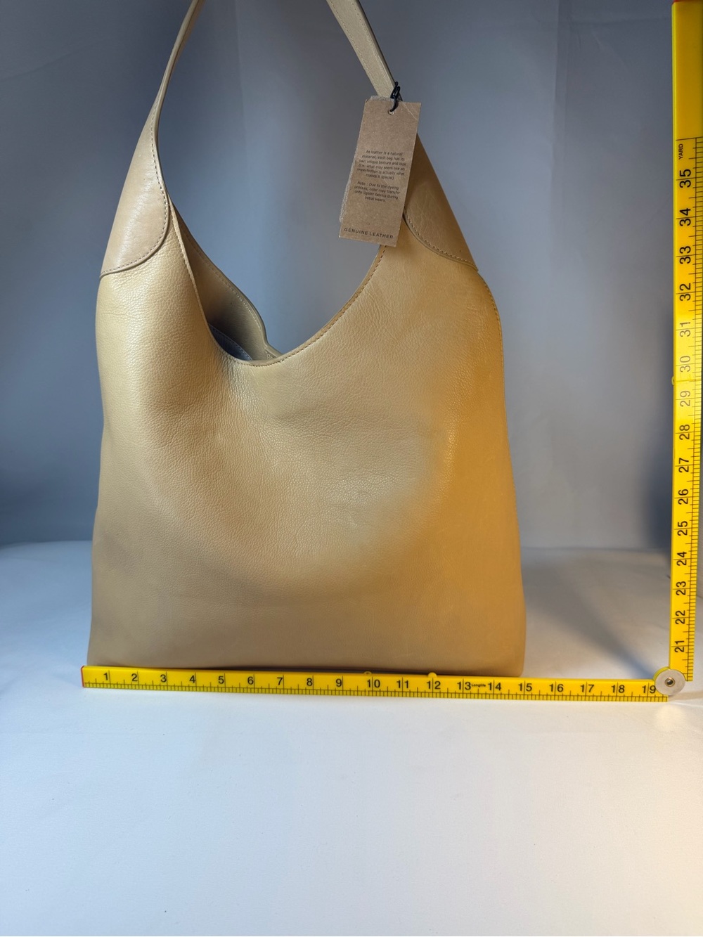 Margot Soft Leather Hobo Bag in Beige - Picture 2 of 8